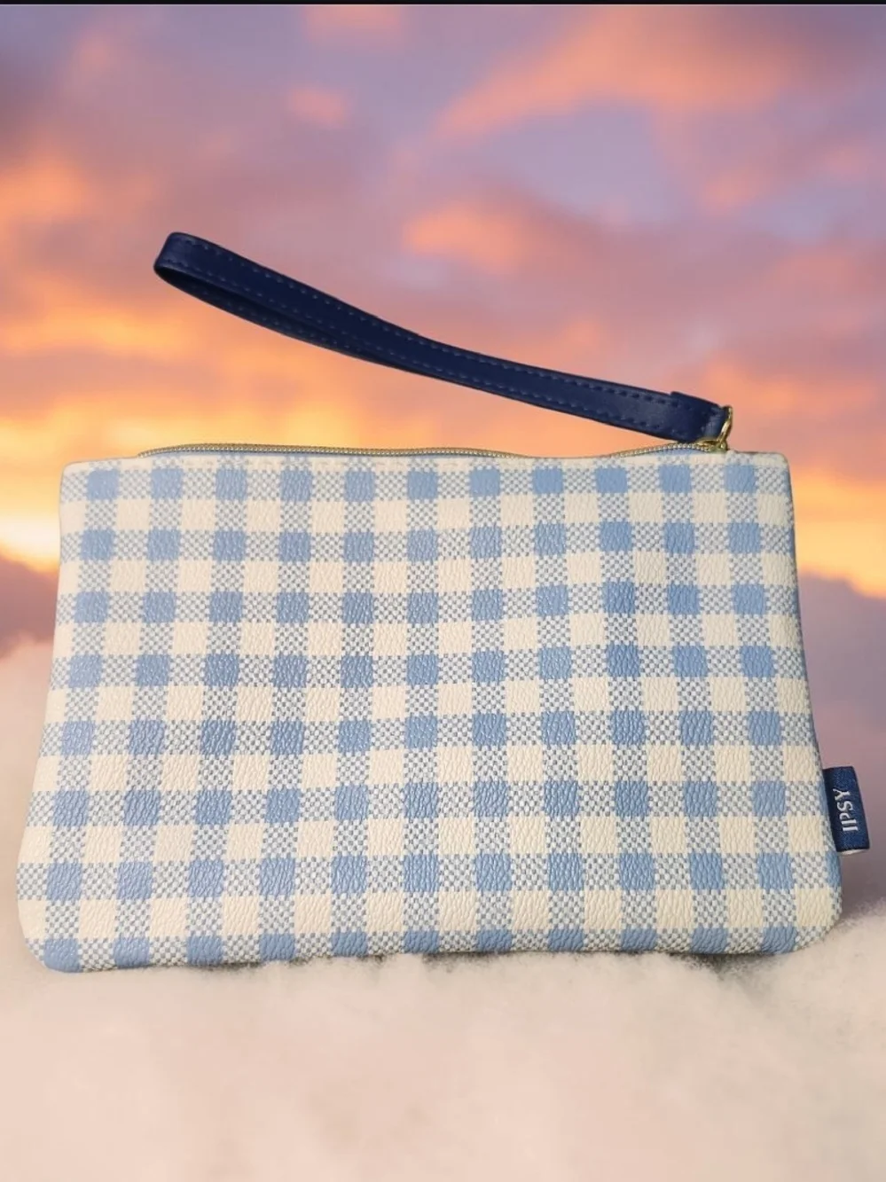 Ipsy Checkered Cosmetic Pouch w/2 Mystery Items